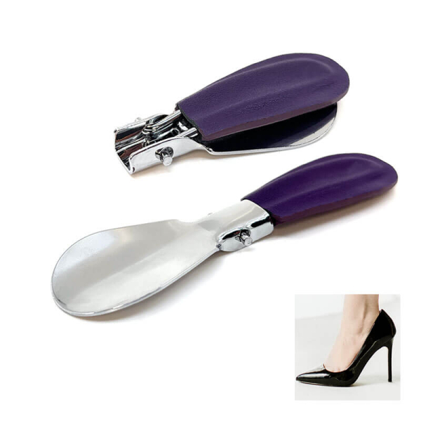 Trixi Gronau Schuhanzieher Cedric, Edelstahl, Ledergriff Dollaro purple, style